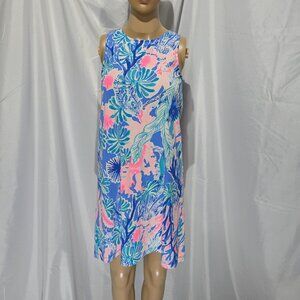 Lilly Pulitzer Kristen Swing Dress Multi Jet Stream Lattice Blue Pink XXS